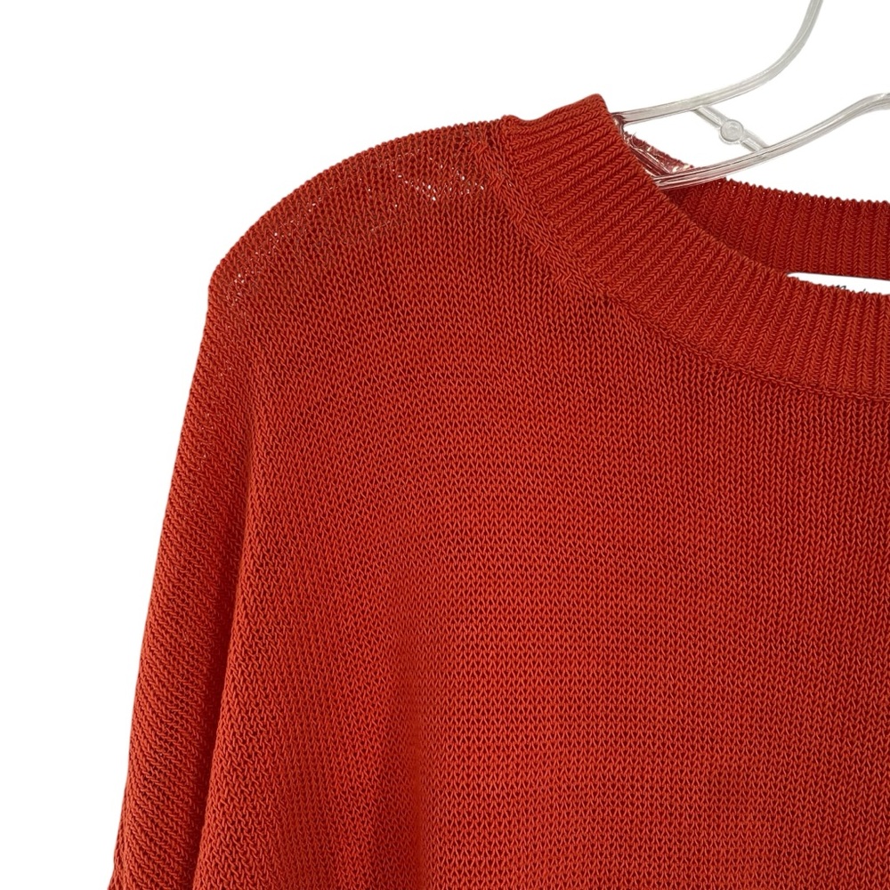 Madewell Loose Knit Crewneck Sweater in Coastal Orange - Picture 3 of 7